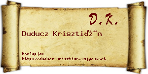 Duducz Krisztián névjegykártya